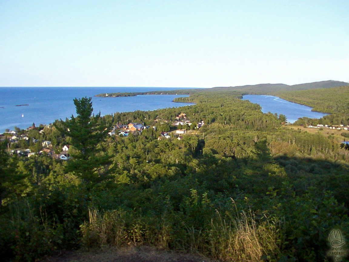 View of Copper Harbor, Michigan from Brockway Mountain Scenic Drive.