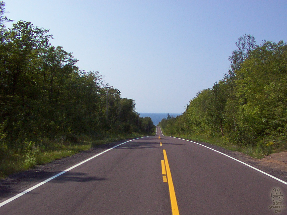 Waterworks Road, looking towards Lake Superior.