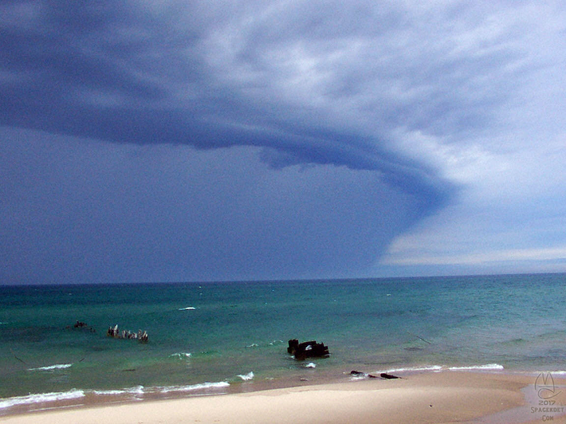 Approaching storm at Crisp Point Light Station.