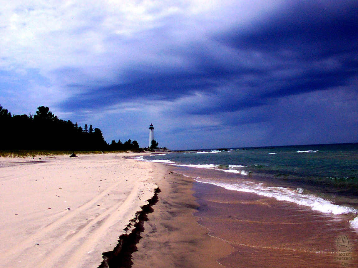 Approaching storm at Crisp Point Light Station.