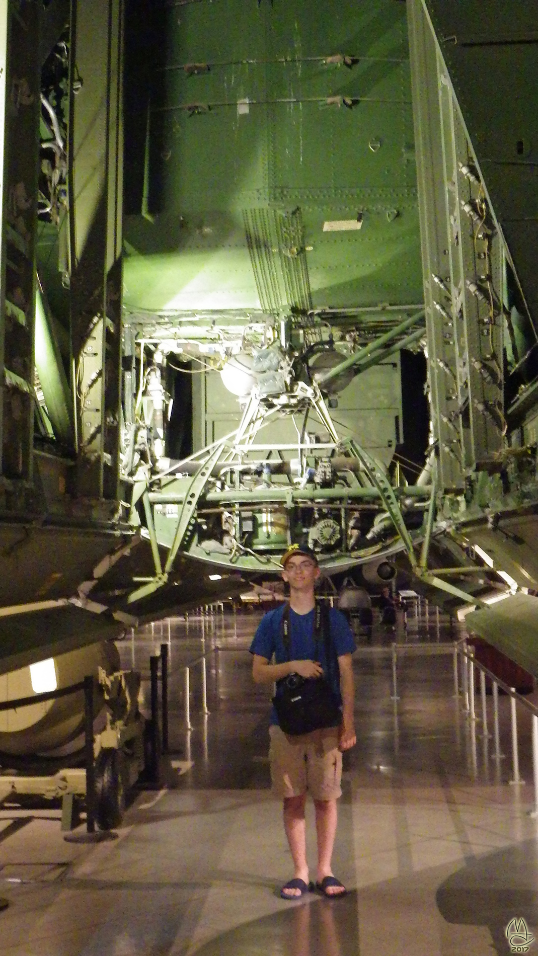 Inside the B-36 bomb bay. Big enough to drop a school bus from.