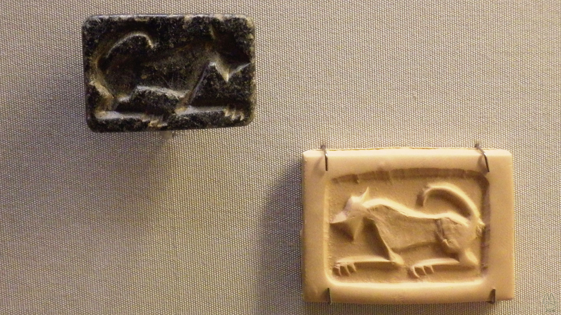 Stamp Seal with Crouching Lion (and modern impression) 4000- 3300 BCE