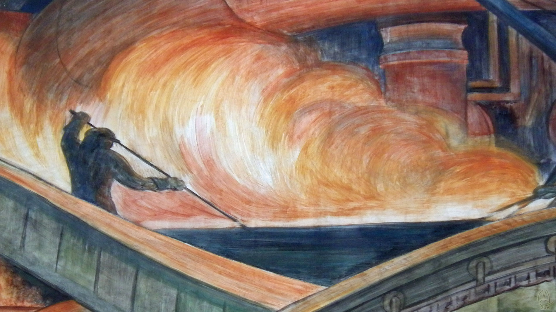 Rivera Court Frescoes, detail.