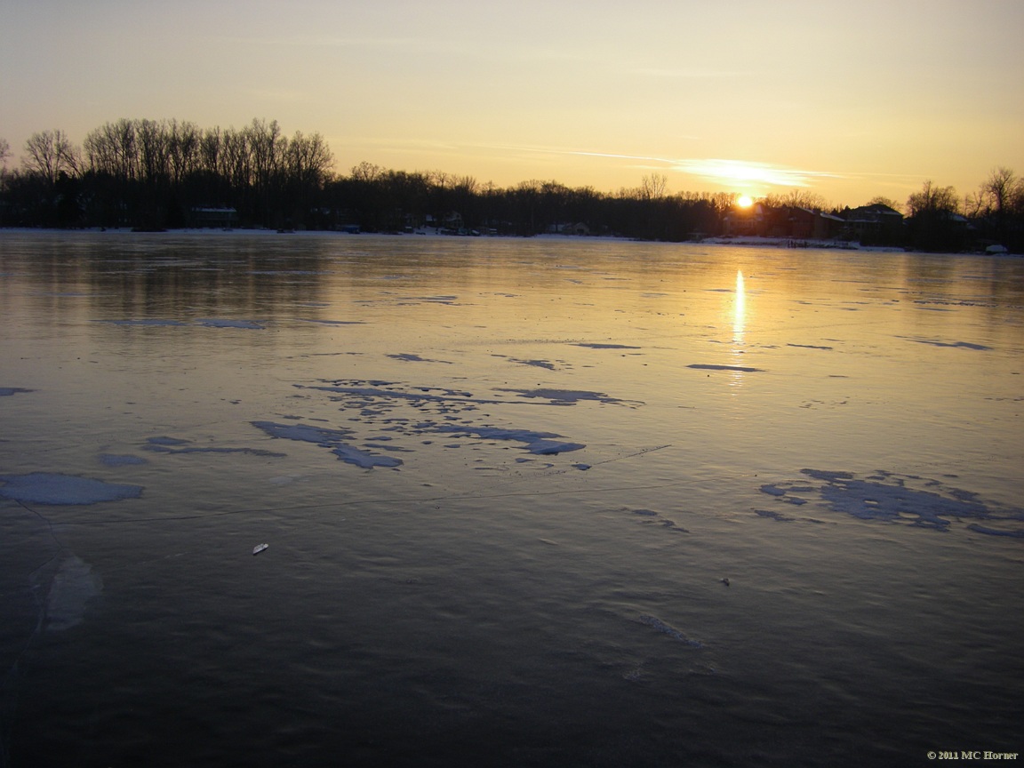 Ice- glazed sunset.