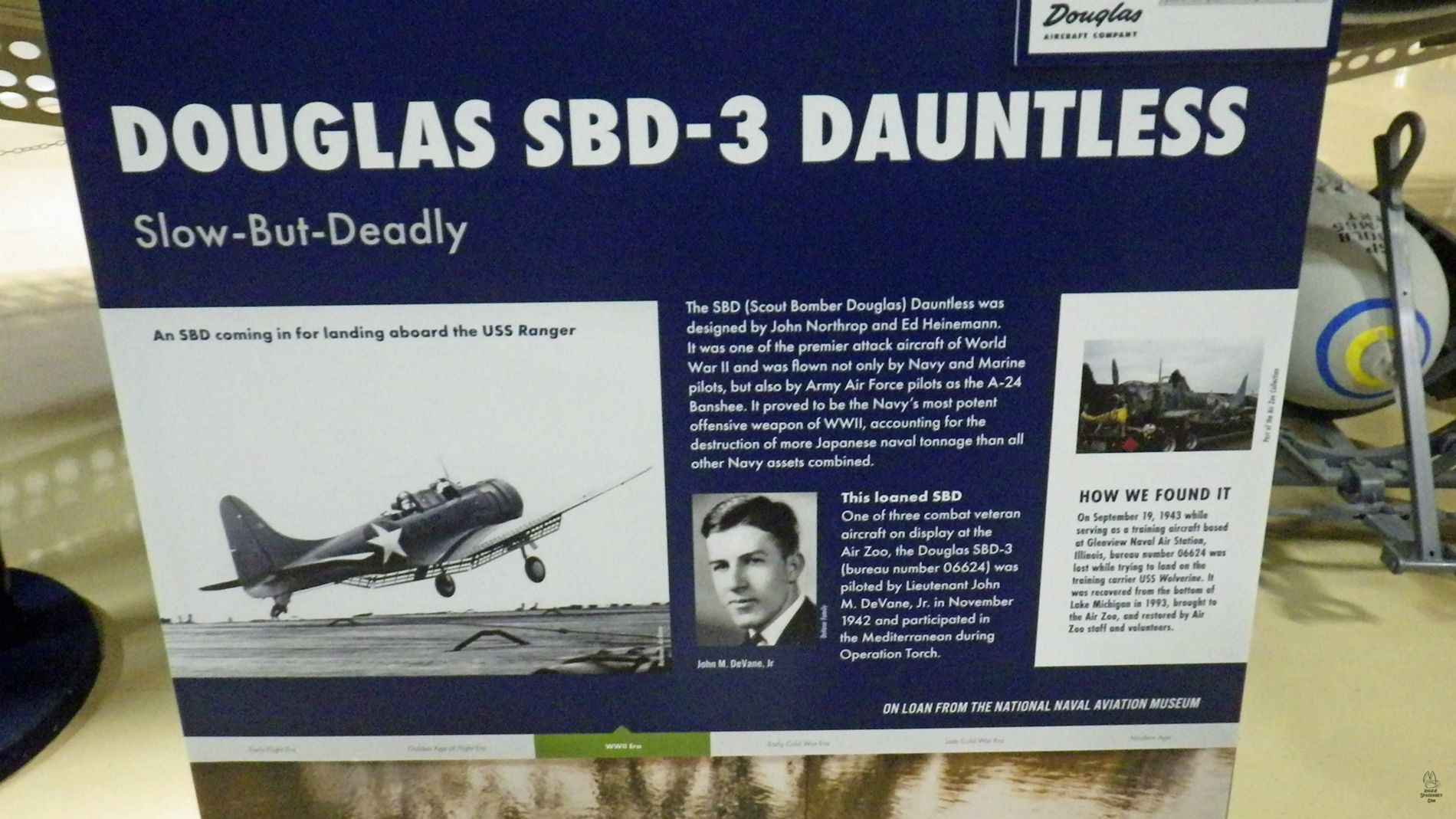 SBD 3 Dauntless sign.