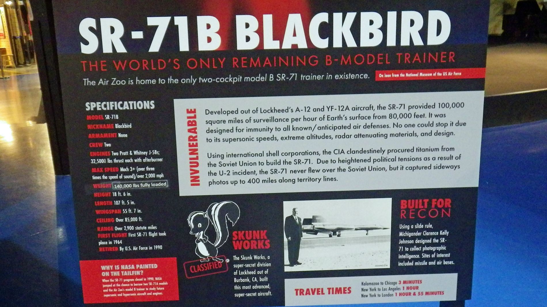 SR-71B Blackbird sign.