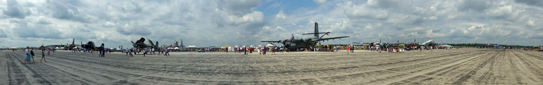 Thunder Over Michigan 2013 flightline panorama. To see the full size image click here