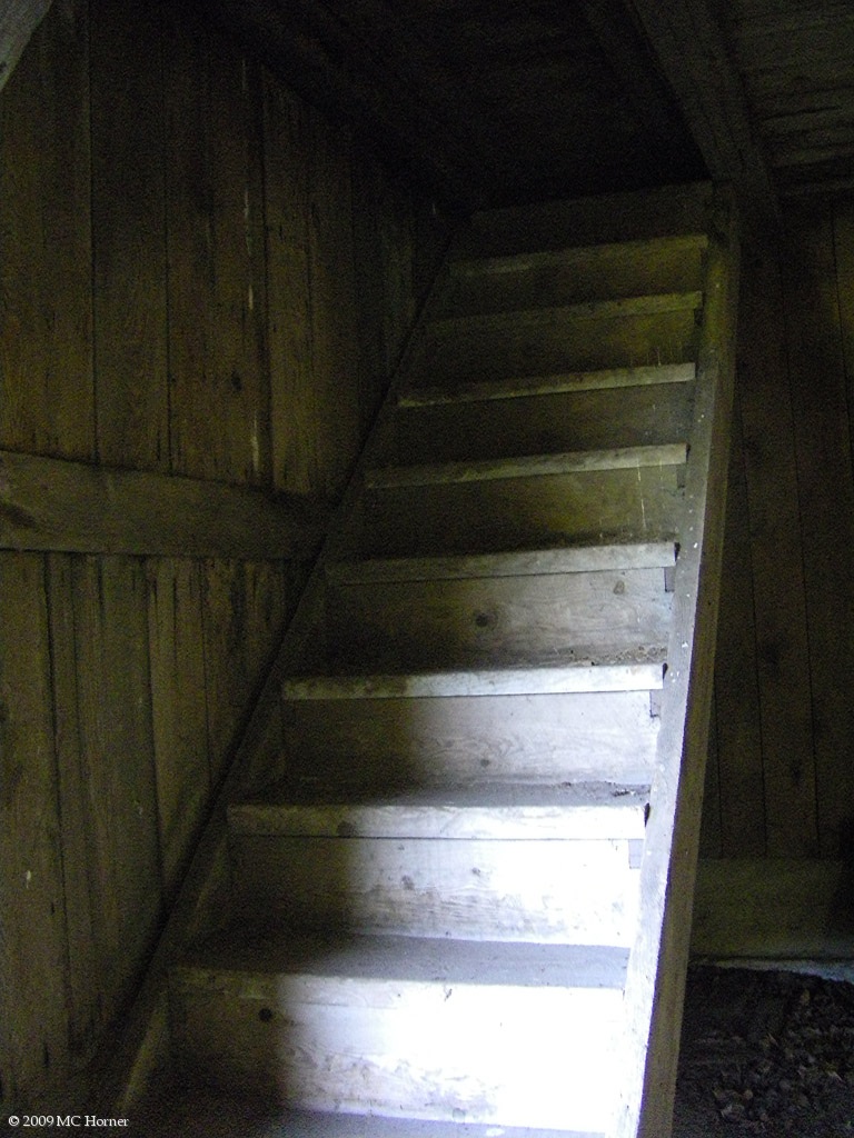Stairs to the hayloft.