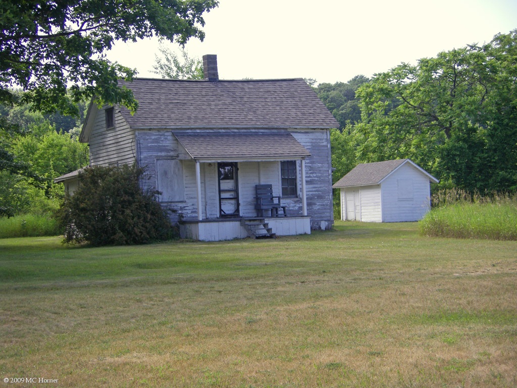 One of the remaining houses in the village.