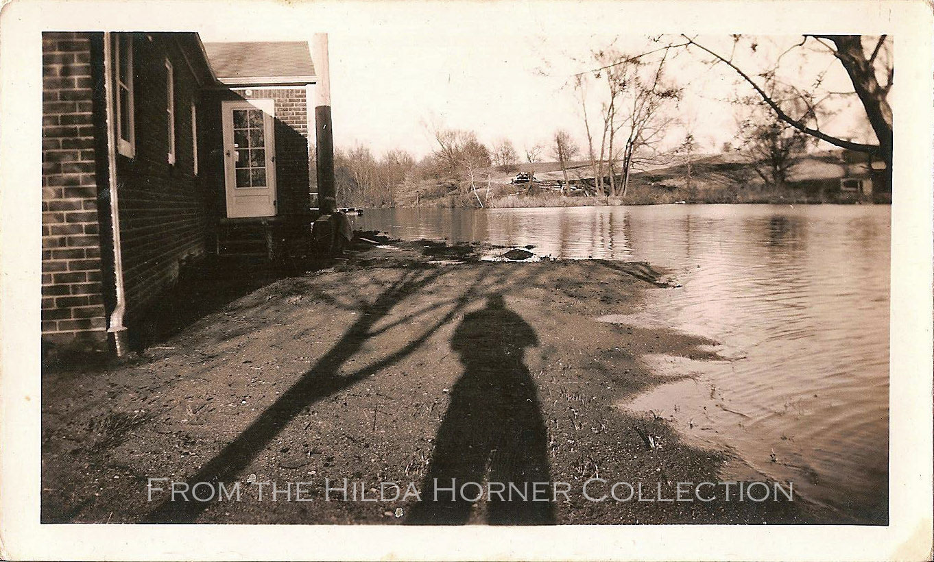 Commerce Lake, Michigan. 1941. Results of the flood. Junior Canal street. Looking East.